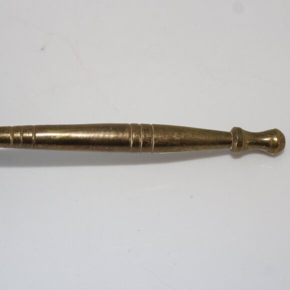 Vintage Brass Handheld Bell Made In India 6 3/8" Dinner Bell Swirled - Picture 3 of 5